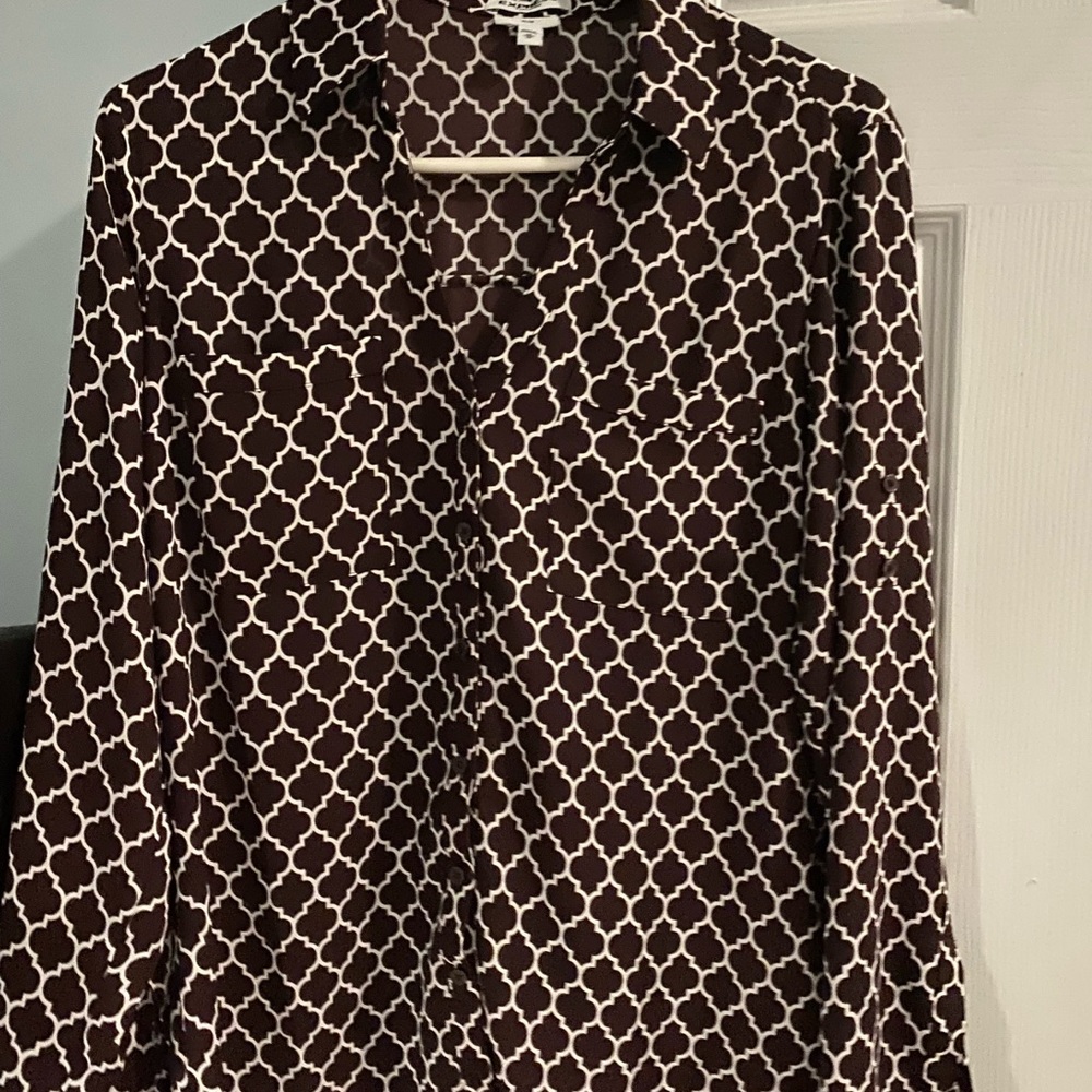 Size medium express brand brown button down blouse